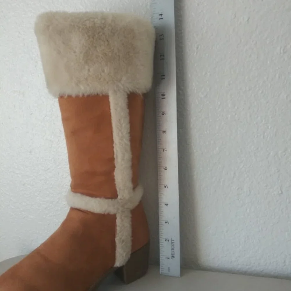 Rampage girls size 2 brown and white knee high boots